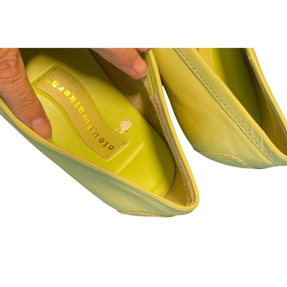 Cloud Walkers Lime Green Newport Leather comfort slip on shoes size 10 wide - Picture 8 of 12